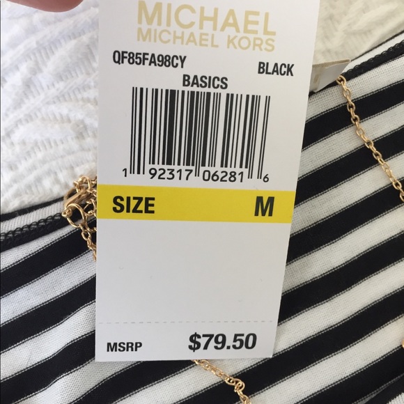 SOLD Michael Kors Black&White Striped Zipper Shirt - Picture 6 of 8